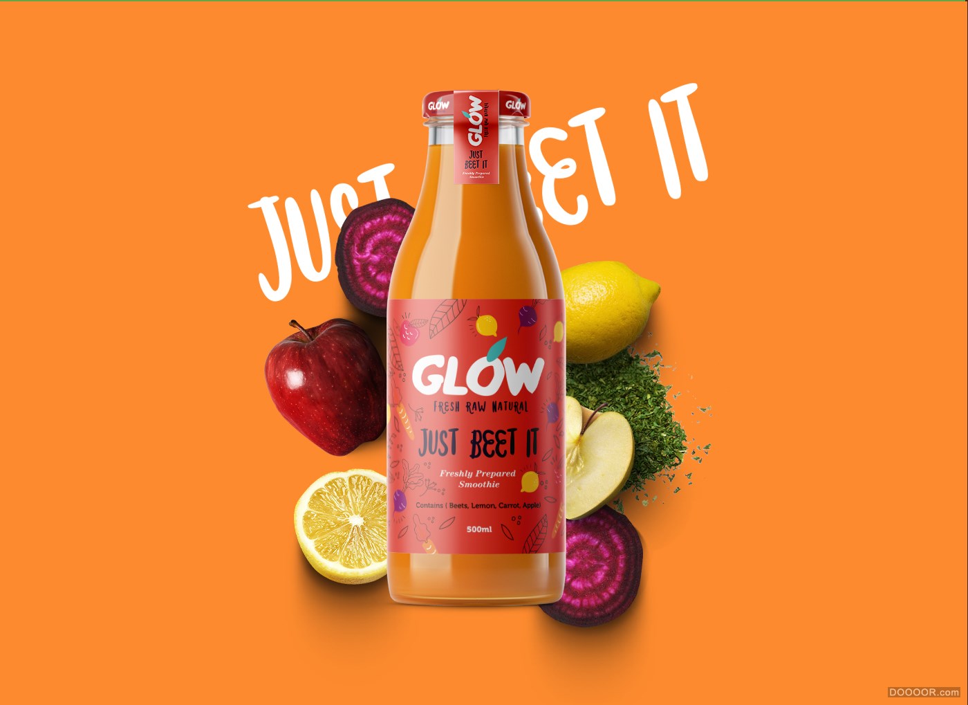 glow純天然系列果汁冰沙飲料包裝設(shè)計